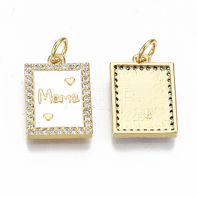 Real 16K Gold Plated Brass Micro Pave Clear Cubic Zirconia Pendants ZIRC-S067-194B-NF-1