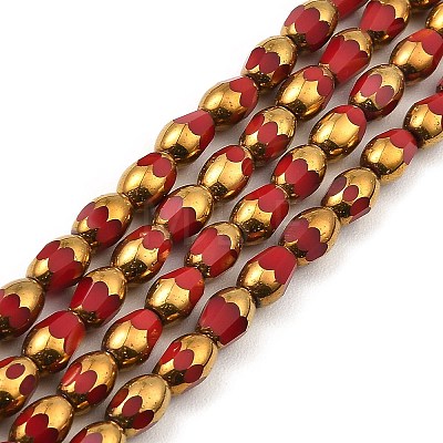 Faceted Electroplate Glass Beads Strands EGLA-P051-04A-B-1