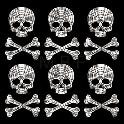 6 Sets Skull & Bone Hotfix Rhinestone FIND-PH0038-54-1