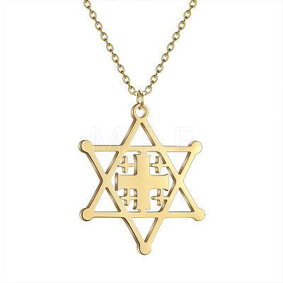 304 Stainless Steel Laser Cut Pendant Necklaces FS-WGA4904-25-1