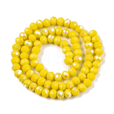 Electroplate Opaque Solid Color Glass Beads Strands EGLA-A044-P6mm-L04-1