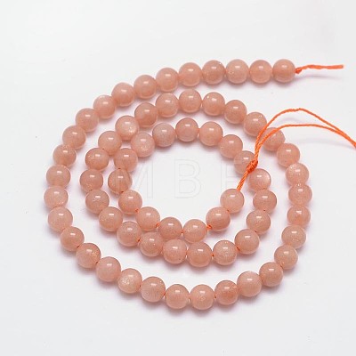 Natural Sunstone Beads Strands G-M262-6mm-06-1