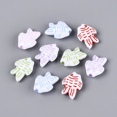 Opaque Acrylic Beads SACR-T017-82M-1