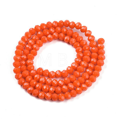 Opaque Solid Color Imitation Jade Glass Beads Strands EGLA-A044-P3mm-D03-1