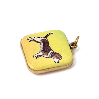 Printed 304 Stainless Steel Pendants SA-CBACFAA-07G-C-1