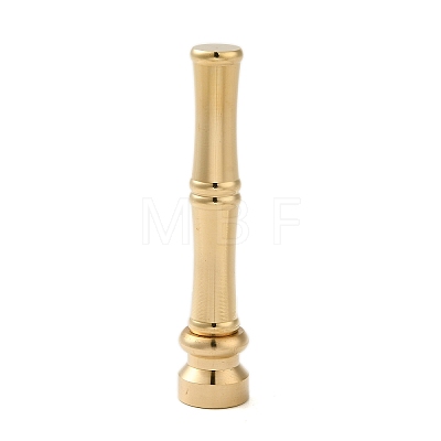 Golden Tone Brass Wax Seal Stamp Head with Bamboo Stick Shaped Handle STAM-K001-05G-D-1