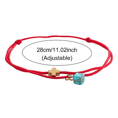 Synthetic Turquoise Bead Charm Bracelets IR3268-2-1
