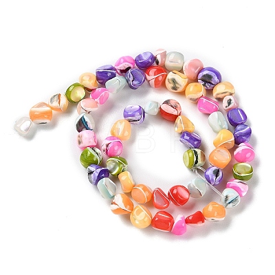 Natural Trochus Shell Dyed Beads Strands BSHE-E030-01-1