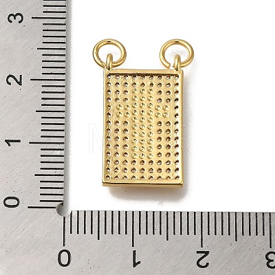 Rack Plating Brass Micro Pave Clear Cubic Zirconia Pendants KK-G500-01A-G-1