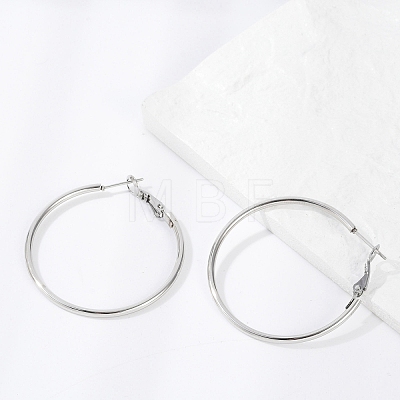 Tarnish Resistant 201 Stainless Steel Hoop Earrings EJEW-F188-24P-B-1