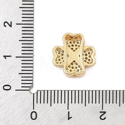 Brass Micro Pave Cubic Zirconia Slide Charms ZIRC-I068-06G-1