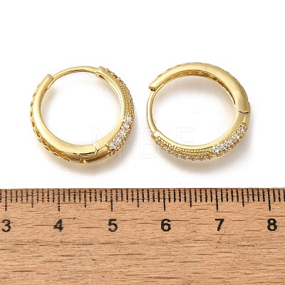 Rack Plating Brass Micro Pave Cubic Zirconia Hoop Earrings EJEW-H143-25G-01-1