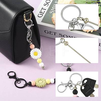15Pcs Plastic Beadable Keychains KEYC-FS00047-1