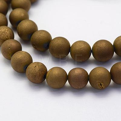 Electroplate Natural Druzy Agate Beads Strands G-G708-10mm-12-1