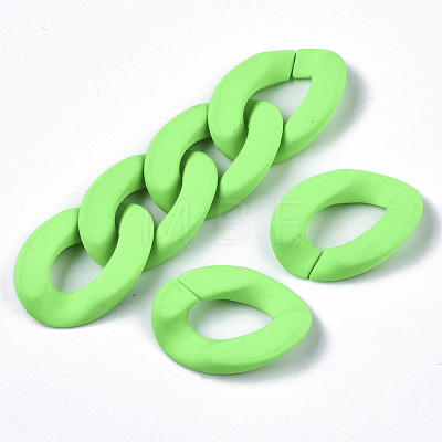 Opaque Spray Painted Acrylic Linking Rings OACR-R249-03-1