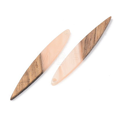 Opaque Resin & Walnut Wood Pendants X-RESI-S389-015A-C02-1