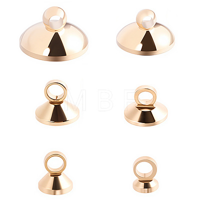 120Pcs 6 Styles Brass Bead Cap Pendant Bails DIY-SP0004-25LG-1