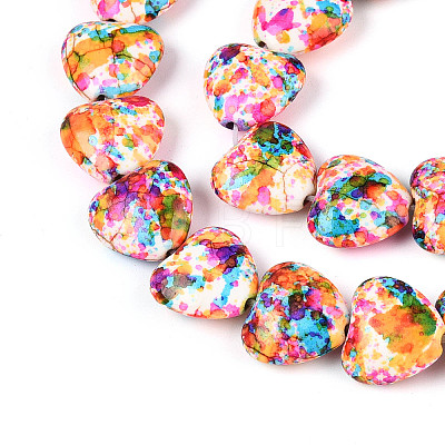 Spray Painted Synthetic Turquoise Beads Strands G-N352-28A-03-1