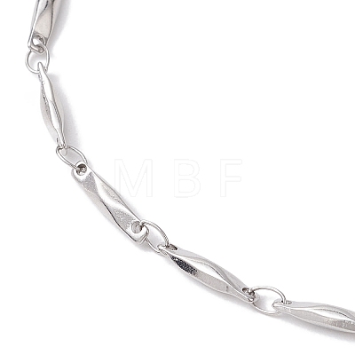 304 Stainless Steel Link Bar Chain Anklets for Women AJEW-AN00622-1