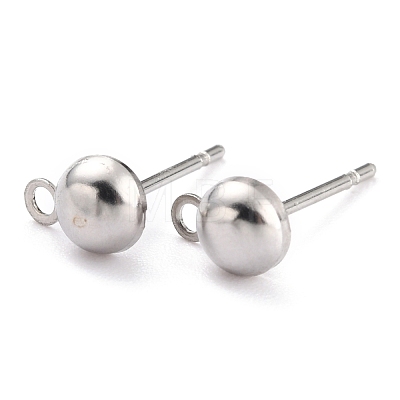 304 Stainless Steel Stud Earring Settings STAS-O146-06P-1