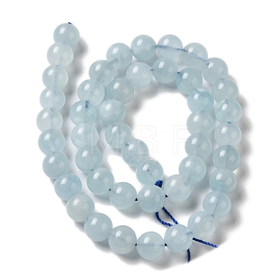 Round Natural Aquamarine Bead Strands G-F289-04-8mm-1