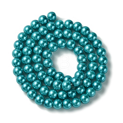 Eco-Friendly Dyed Glass Pearl Round Bead Strands HY-A008-6mm-RB073-1