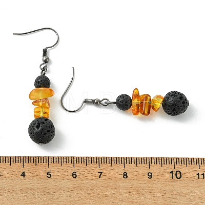 3 Pairs 3 Styles Natural Gemstone Beaded Dangle Earrings EJEW-JE07091-1