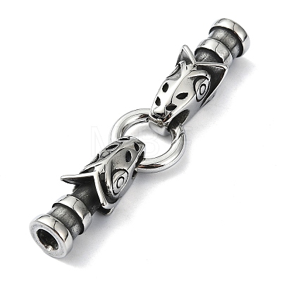 Tibetan Style 304 Stainless Steel Spring Gate Rings FIND-Z046-04AS-01-1