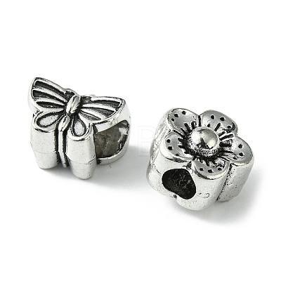 60Pcs 10 Style Tibetan Style Alloy European Beads TIBEB-FS0001-06-1
