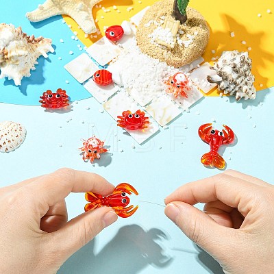 8Pcs 4 Styles Handmade Lampwork Beads Sets LAMP-CJ0003-13-1