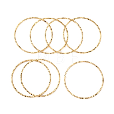 7Pcs PVD Vacuum Plating 304 Stainless Steel Textured Bangles Set for Women BJEW-A011-12D-G-1