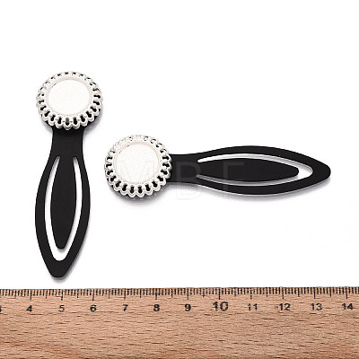 Alloy & Iron Bookmark Cabochon Settings PALLOY-N184-01S-1
