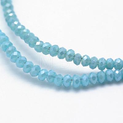 Electroplate Opaque Glass Beads Strands EGLA-J144-PL-B05-1