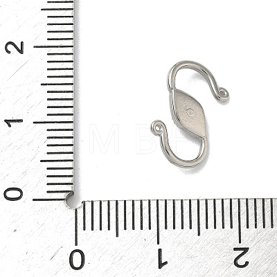 304 Stainless Steel Rhinestone S-Hook Clasps STAS-G373-05P-1