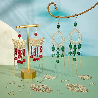 Unicraftale DIY Filigree Dangle Earring Making Kit DIY-UN0003-34-1