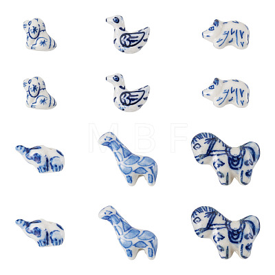 12Pcs 6 Styles Handmade Porcelain Beads PORC-TA0001-68-1