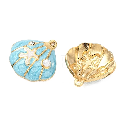 304 Stainless Steel Enamel Pendants STAS-Q119-27G-01-1