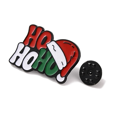 Christmas Theme Word Ho Ho Ho Enamel Pins JEWB-M043-07C-1