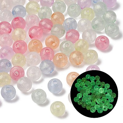 Luminous Transparent Acrylic Beads LACR-S001-13-8mm-1
