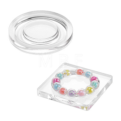 2Pcs 2 Styles Transparent Acrylic Bracelet Display Stands BDIS-BC0001-01-1