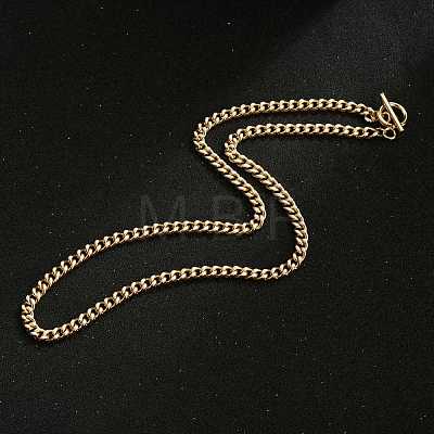 Brass Curb Chain Necklaces NJEW-JN03097-02-1