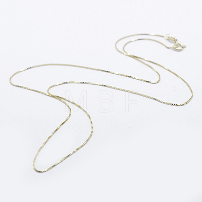 925 Sterling Silver Box Chain Necklaces STER-F039-40cm-03G-1