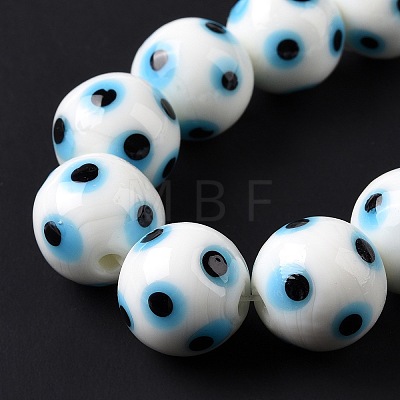 Handmade Evil Eye Lampwork Beads Strands LAMP-F027-03-1