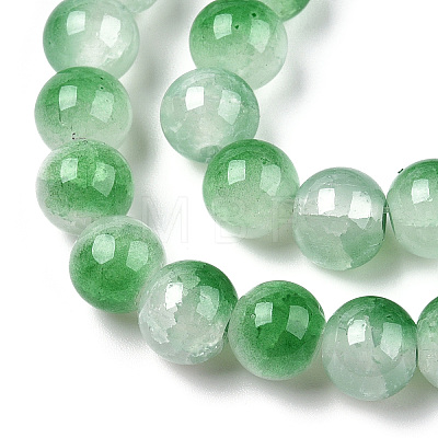 Crackle Baking Painted Imitation Jade Glass Beads Strands X1-DGLA-T003-8mm-07-1