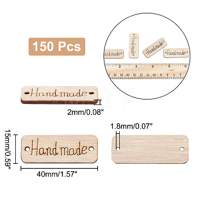 150Pcs Unfinished Wood Connector Charms FIND-HY0001-19-1