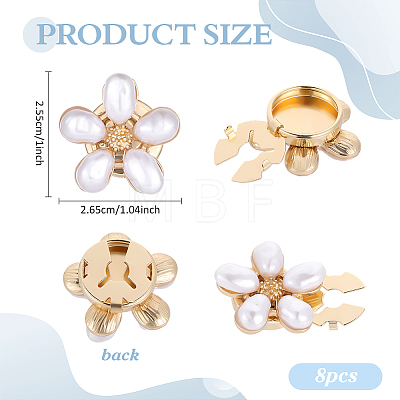 8Pcs Flower Alloy Resin Cufflinks FIND-PH0038-20-1