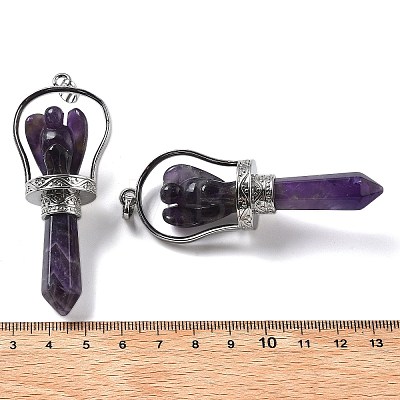 Natural Amethyst Pointed Big Pendants KK-H491-01P-04-1