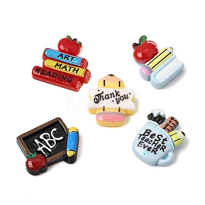 Teacher Appreciation Printed Opaque Resin Cabochons RE-CBA7F7E-03-1
