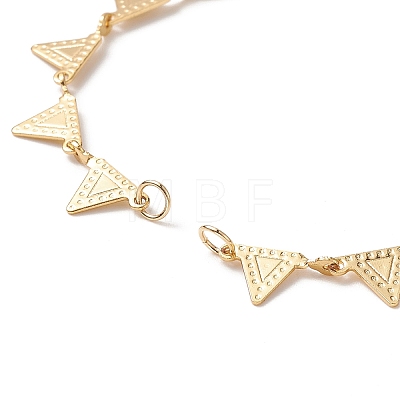 Brass Triangle Charm Bracelet Making AJEW-JB01150-08-1