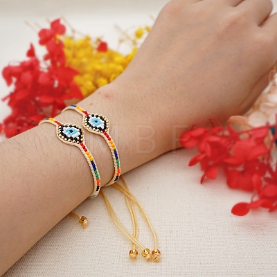 Friendship Eye Loom Pattern Miyuki Seed Beads Bracelets for Women BJEW-C011-09-1